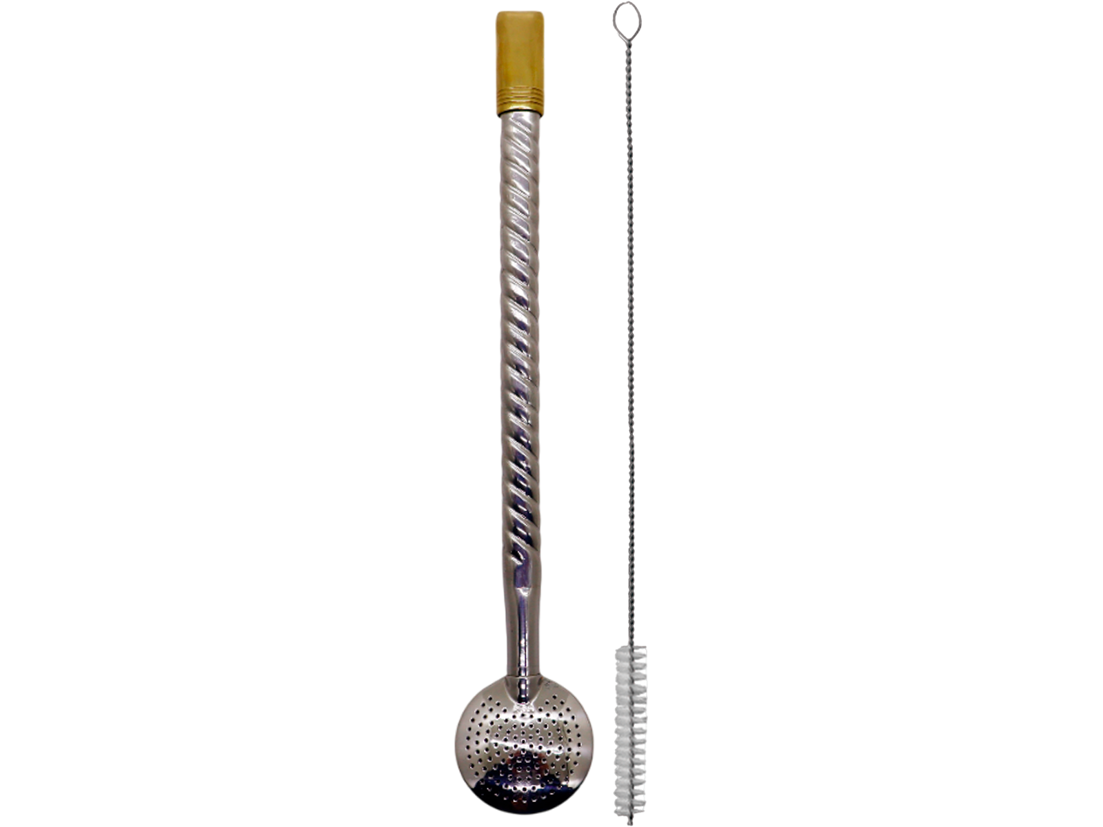BOMBA INOX TRANÇADA C/ ROSCA BOCAL OURO